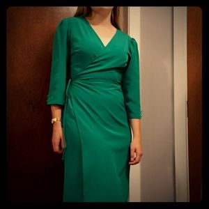 Stunning emerald green wrap dress